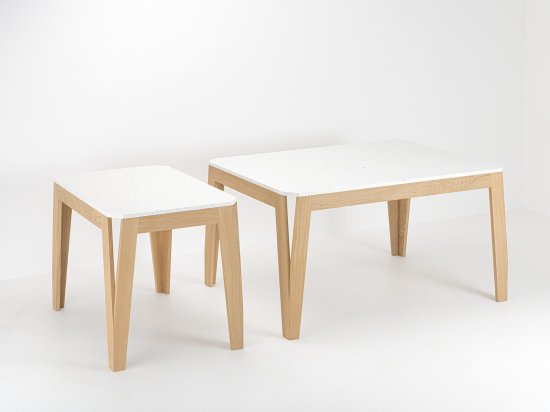 Ökologisch verantwortungsvoller Tisch aus massivem Eichenholz aus Kunststoff 100% made in France - M