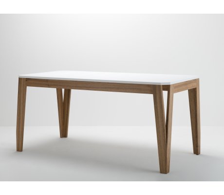 MéliMélo Tisch aus Nussbaum und HI-MACS® - Holz und Design Made In France