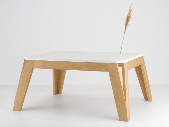 MéliMélo Couchtisch aus Eiche und Le Pavé® - Holz und Design Made In France