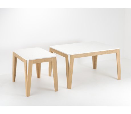 Ökologisch verantwortungsvoller Tisch aus massivem Eichenholz aus Kunststoff 100% made in France - M