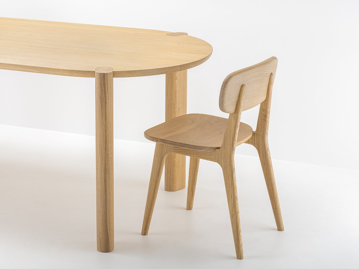 Couscous Tisch und Stuhl aus Eichenholz - 100% Massivholz